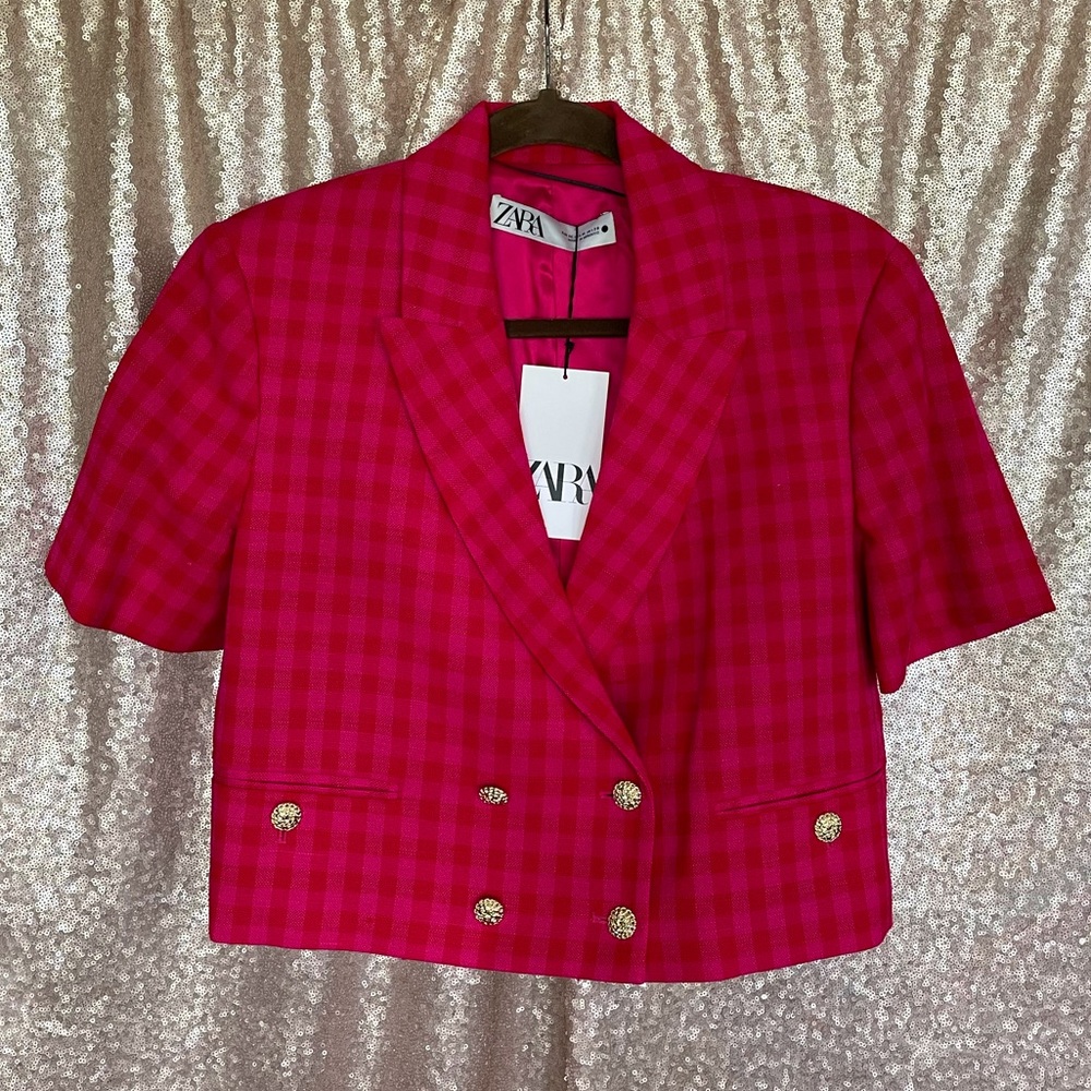 Zara NWT women’s cropped blazer sz MED